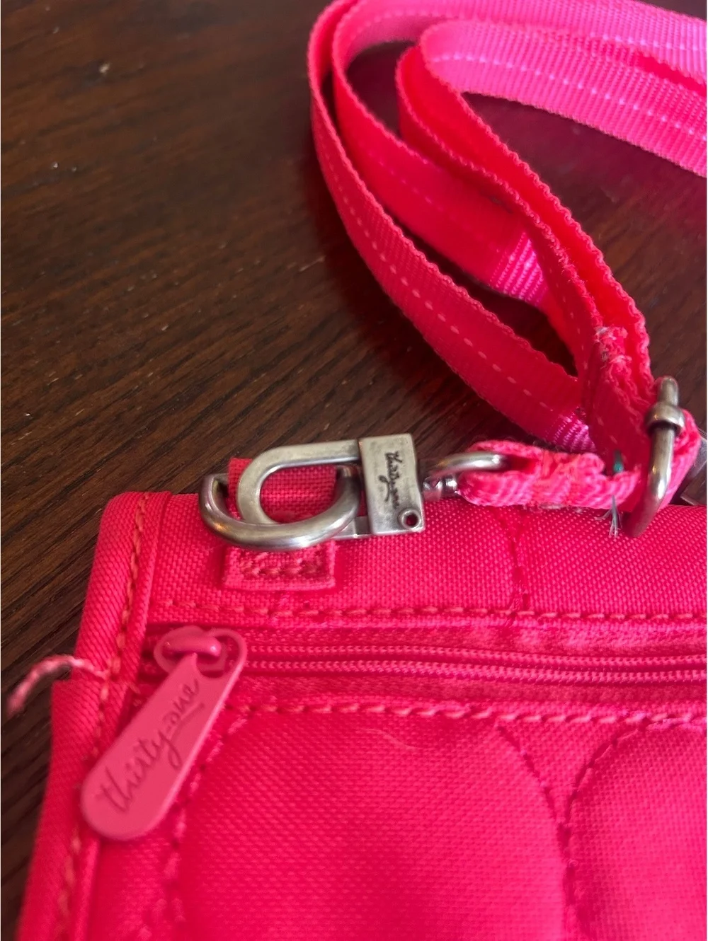 Thirty-One Pink Crossbody Organizer Bag with Adjustable Strap